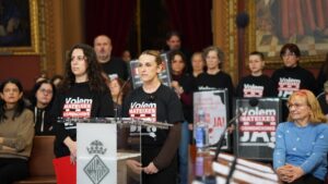 Trabajadoras de escoletas protesta