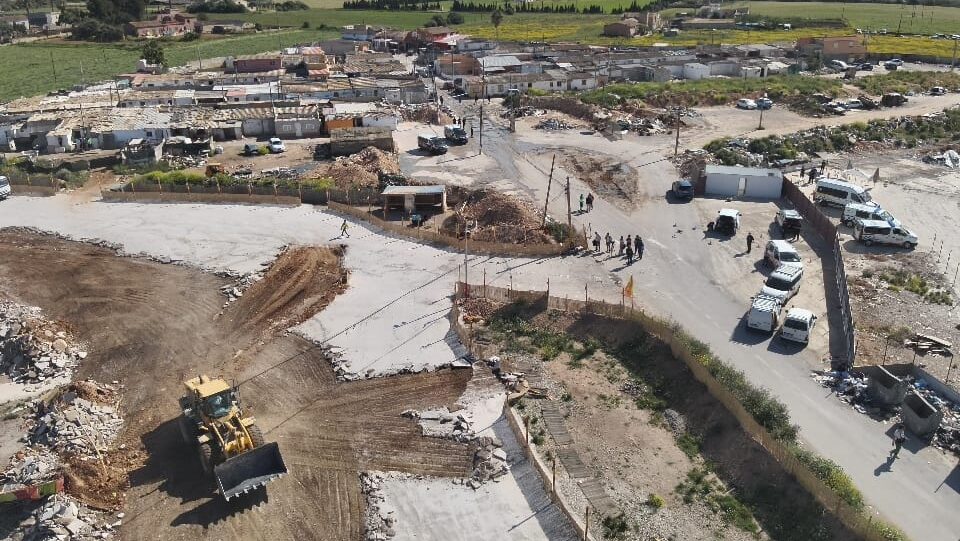 Trabajos de demolición de Son Banya a vista de dron.