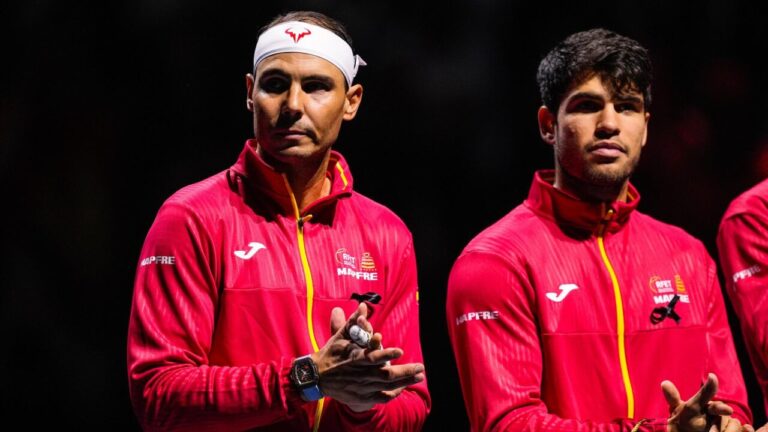 Rafa Nadal y Carlos Alcaraz, durante la pasada Copa Davis.