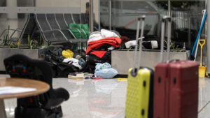 homeless Sin techo en el Aeropuerto de Palma