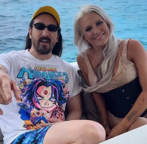 Steve Aoki y Natalie Horler. Steve Aoki y Natalie Horler.