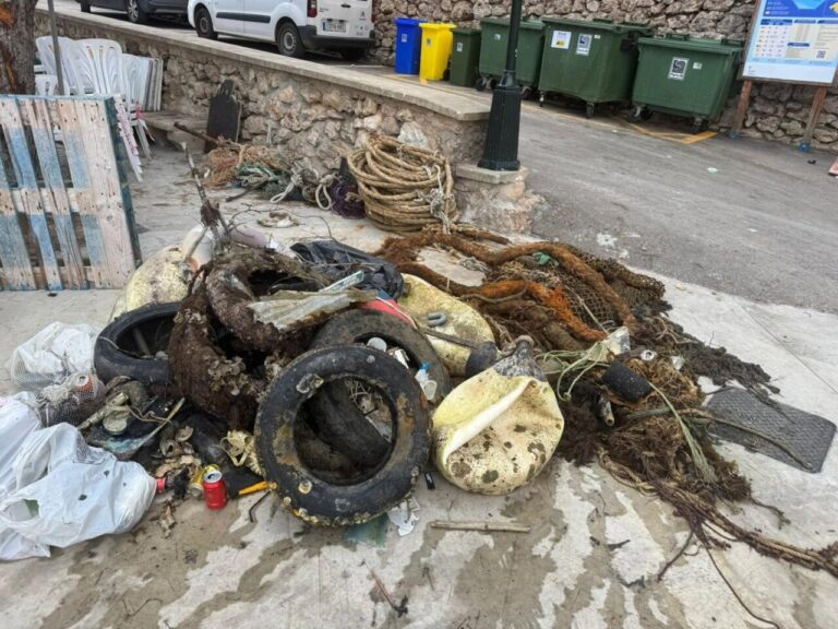 Retiran más de media tonelada de residuos del fondo marino de Cala Figuera en el marco las Festes del Carme