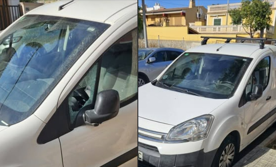 Furgoneta Son Ferriol con daños tras robo Furgoneta Son Ferriol con daños tras robo