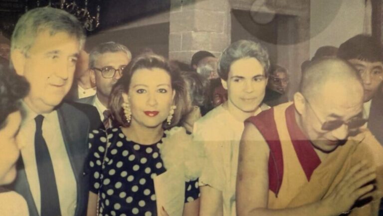 Dalái Lama en Pollença con Gabriel Cañellas y Maria Antònia Munar.