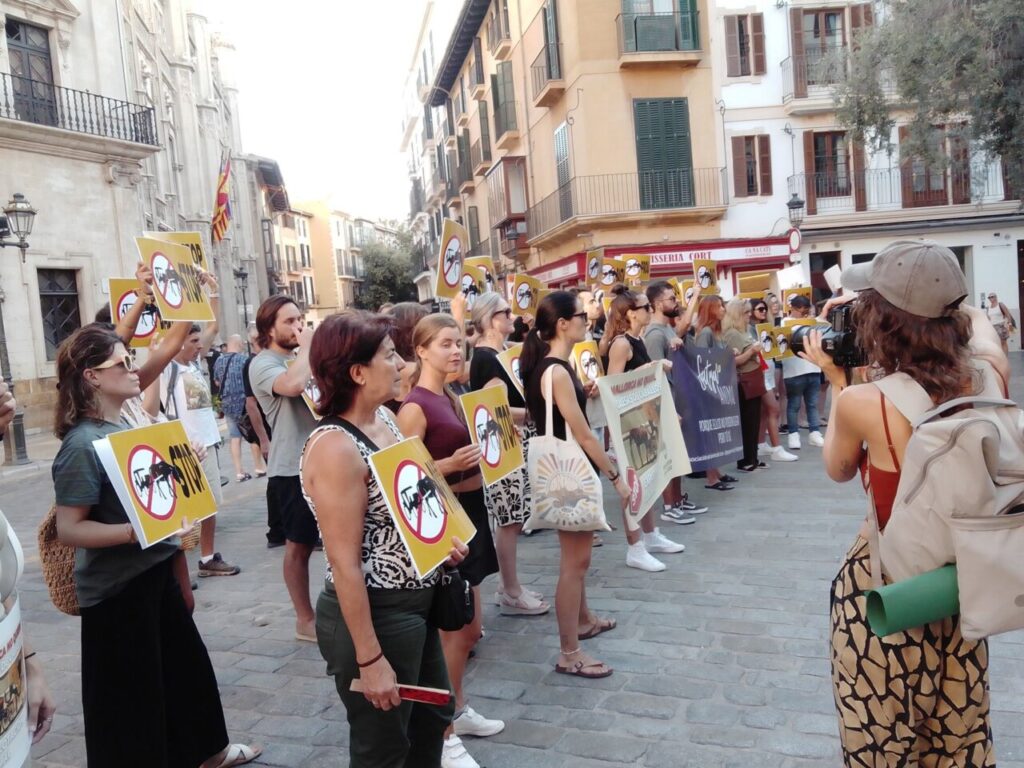 Protesta contra caballos de galeras Protesta contra caballos de galeras