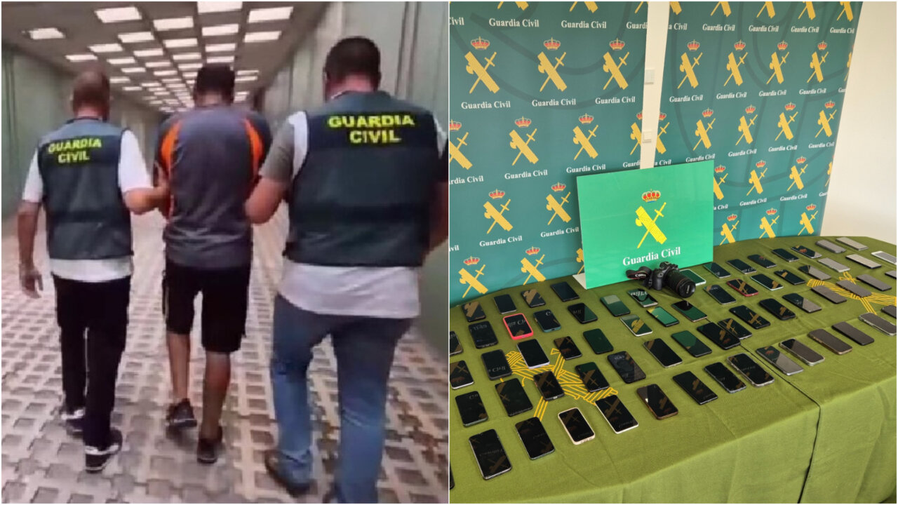 Pillado con un centenar de móviles robados ocultos en un falso fondo de su furgoneta