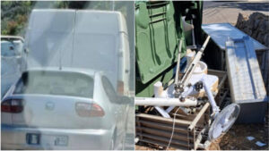 Cazados in fraganti tirando chatarra y escombros en S&oacute;ller