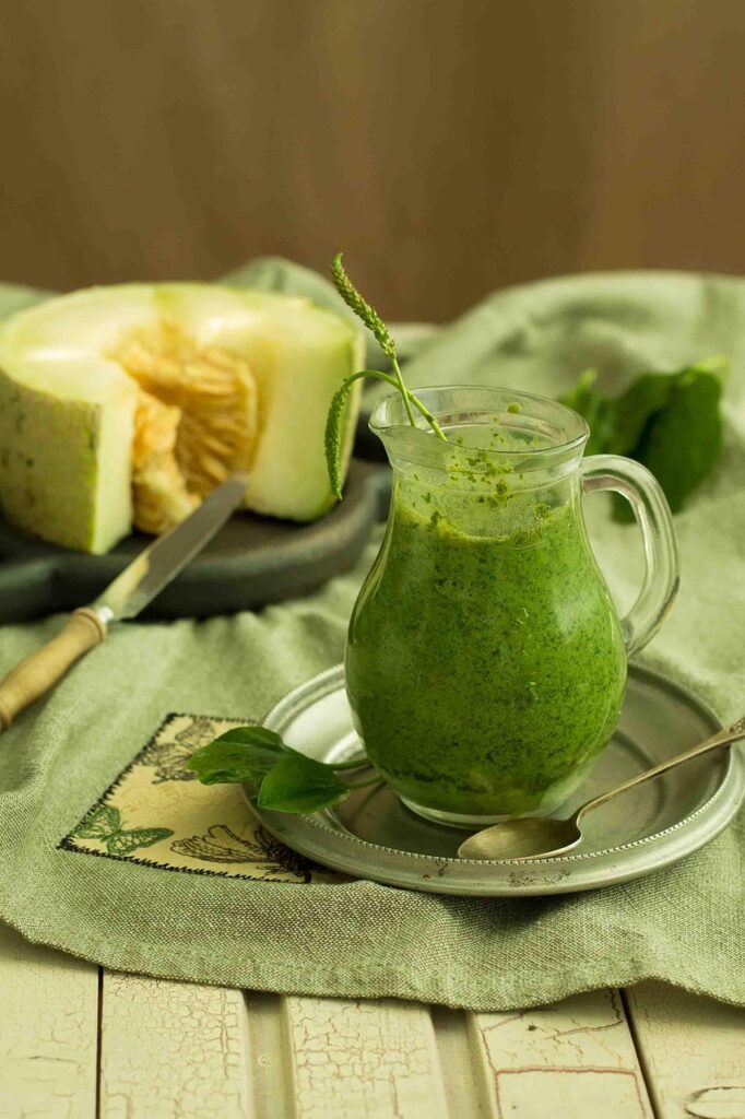 Batido de melón con yogur y menta 2