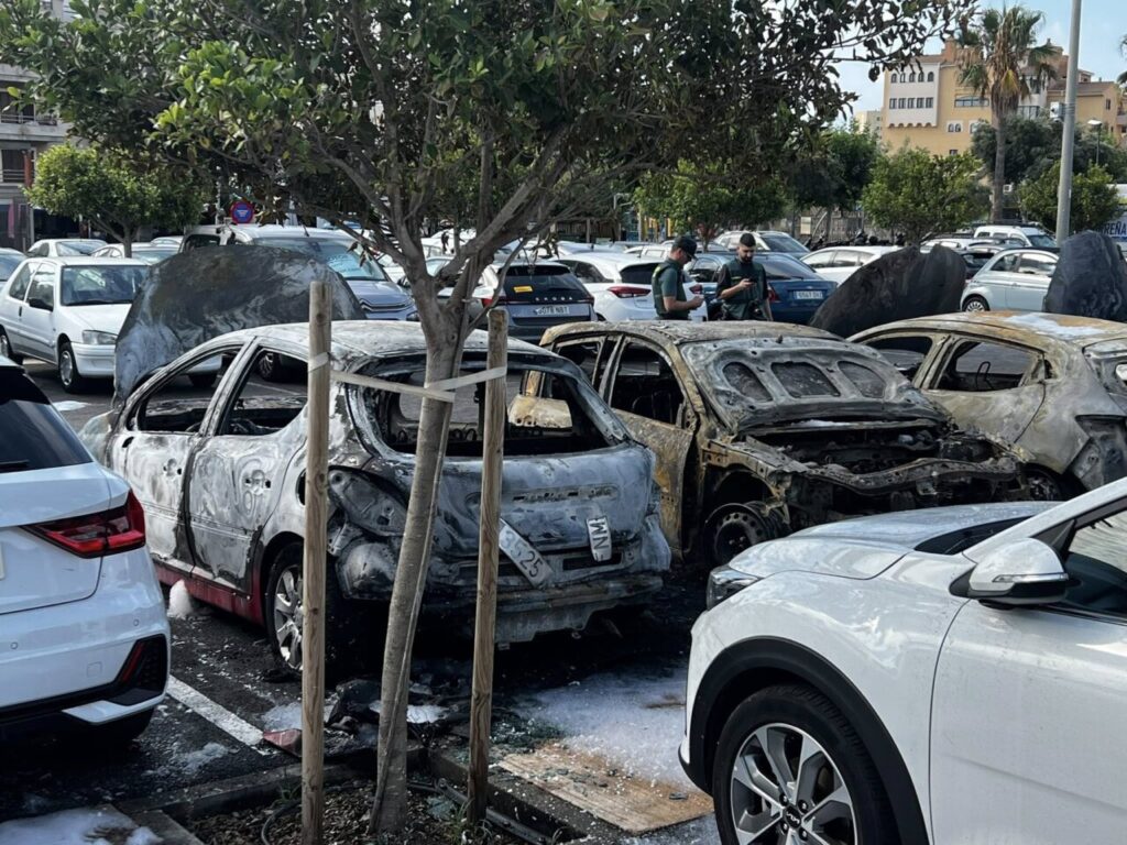 Incendio coches Cala Millor