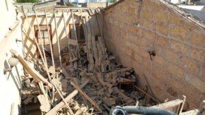Espectacular derrumbe de una vivienda en Inca