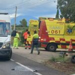 Un herido grave tras un accidente entre un coche y una moto en la carretera de Inca a Sineu