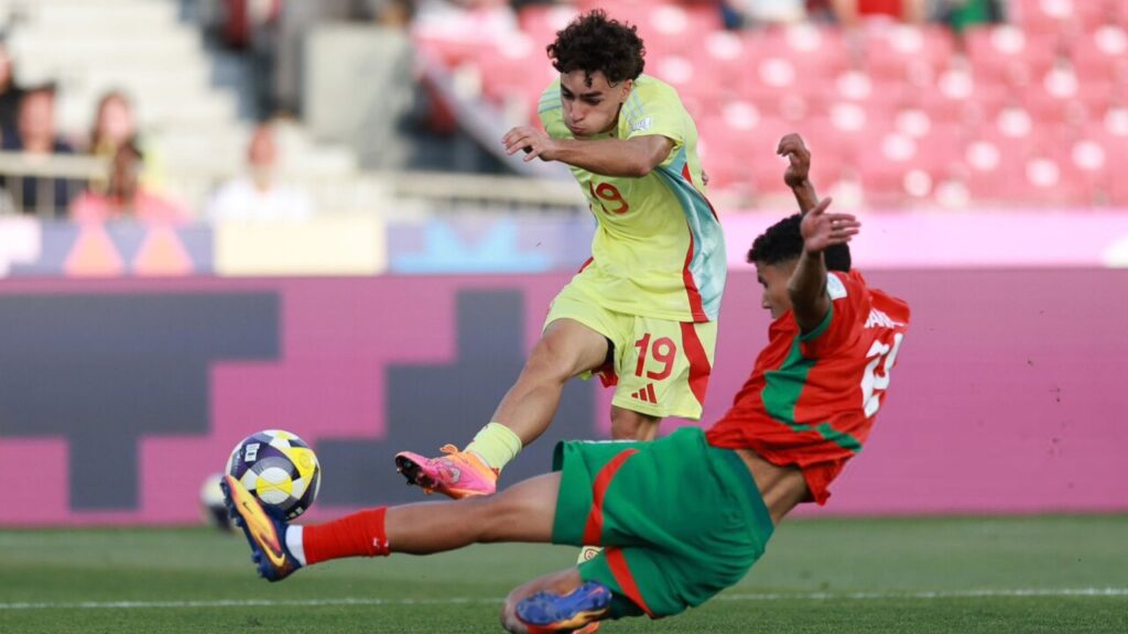 Jan Virgili en acción durante el Mundial sub-20 contra Marruecos