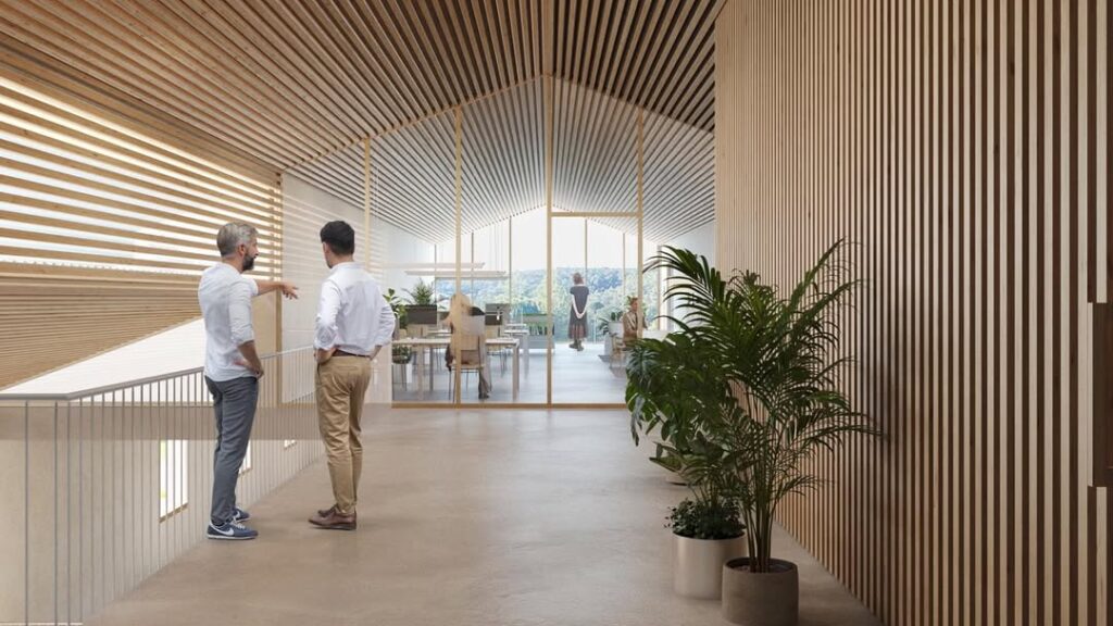 Interior moderno de la residencia de estudiantes en Sa Coma, Ibiza