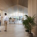 Interior moderno de la residencia de estudiantes en Sa Coma, Ibiza