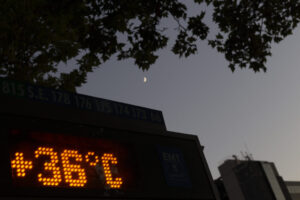 Hot night in Madrid, Spain.