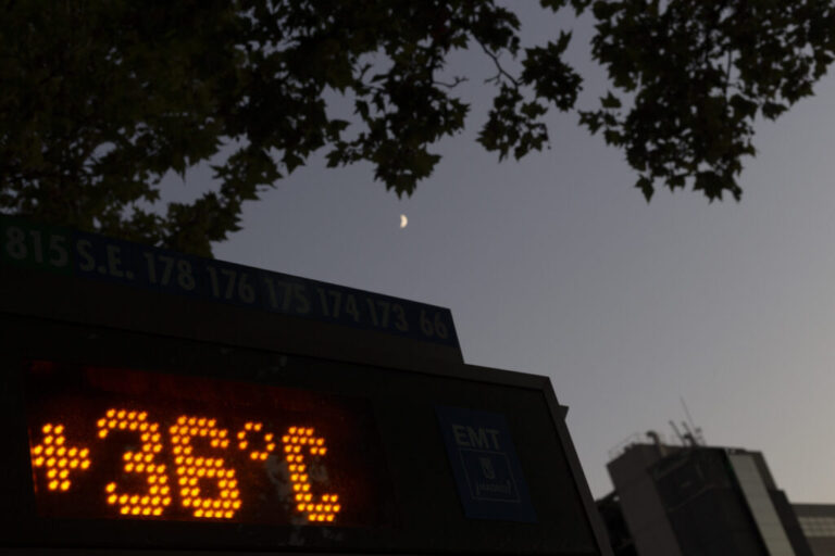 Hot night in Madrid, Spain.