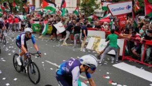 vuelta protestas propalestinas