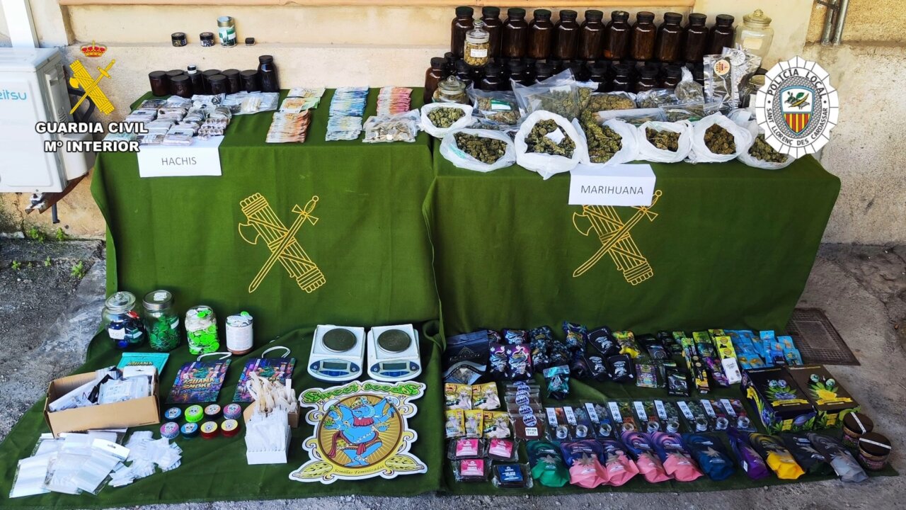 Detenidos cuatro miembros de una asociación cannábica por vender hachís y marihuana en Cala Millor