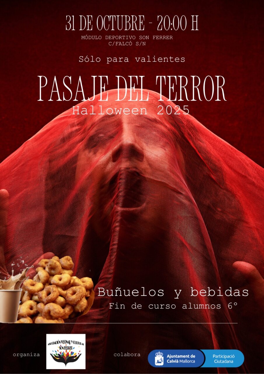 Persona asustada en el Pasaje del Terror de Halloween en Calvià
