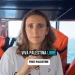 Lucía Muñoz en un video sobre la flotilla interceptada