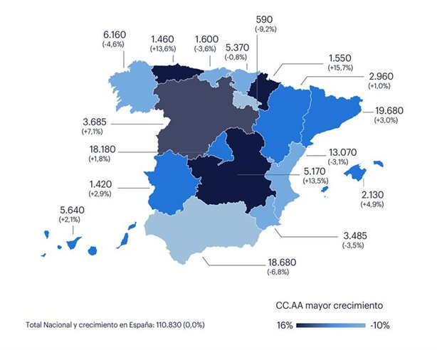 Mapa de contratos generados por Black Friday y Cyber Monday en Baleares