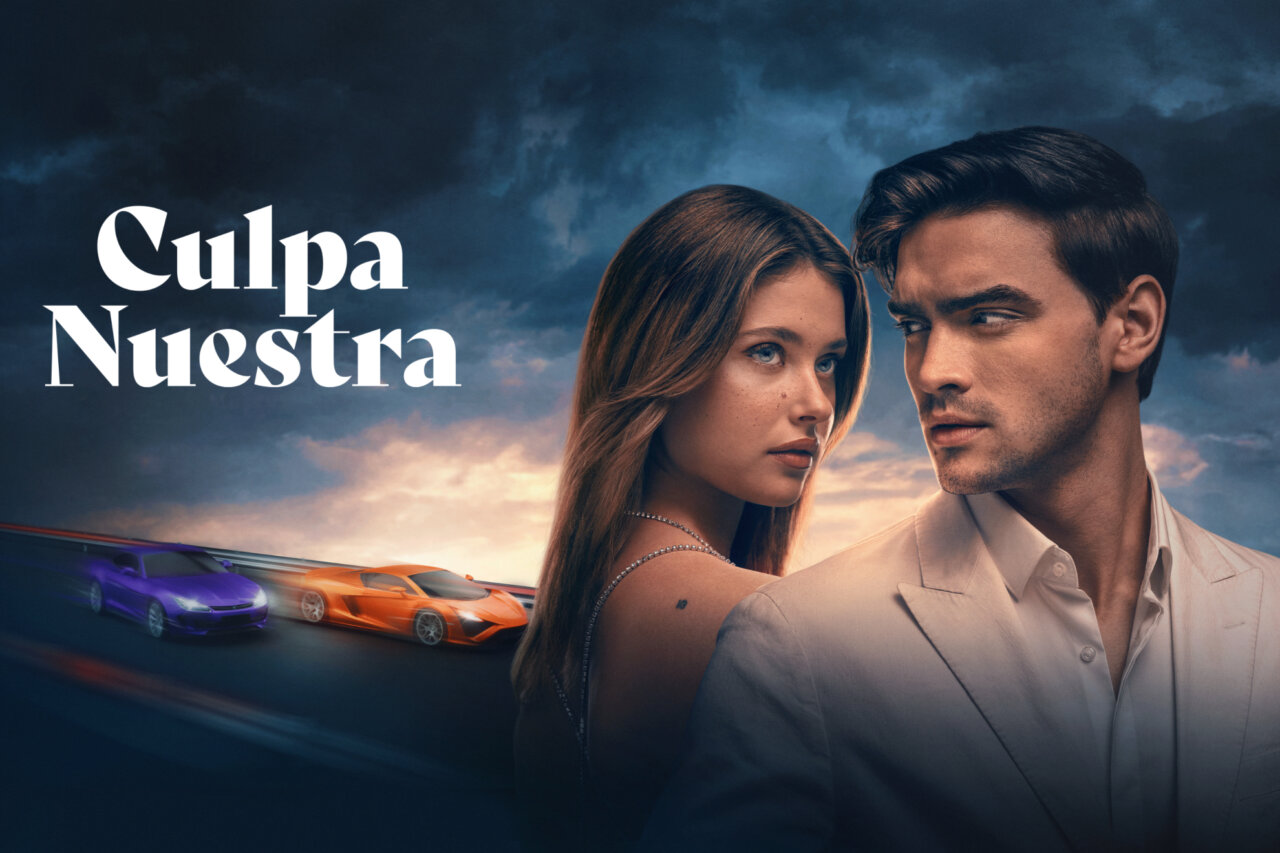 Cartel de la película Culpa Nuestra con los protagonistas Noah y Nick.