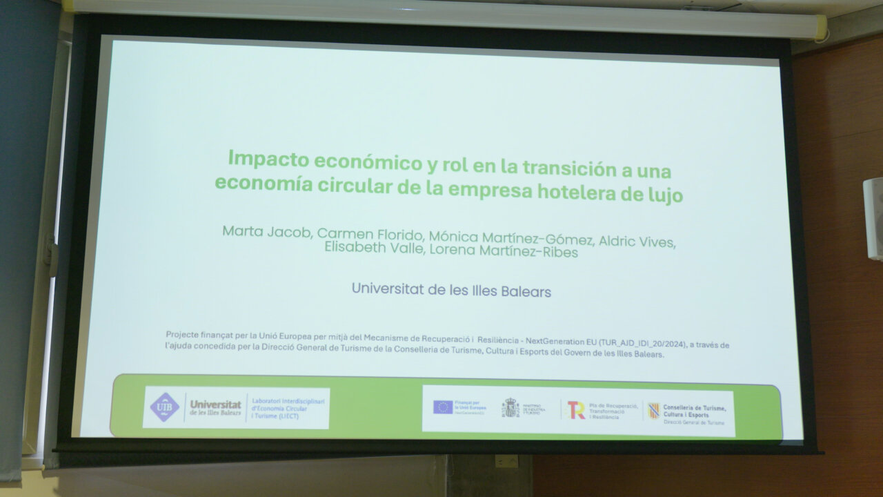 Presentación sobre economía circular en el turismo de lujo en Mallorca