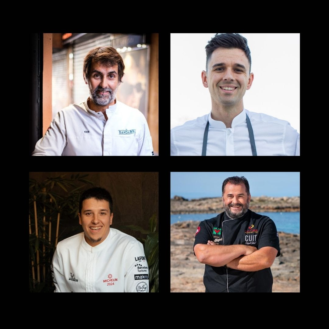 Cuatro chefs del jurado de TaPalma 2025 posando juntos.