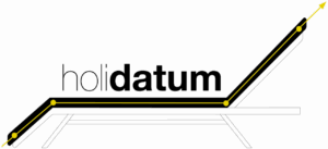 Logo de Holidatum con gráfico ascendente y texto