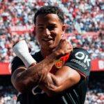 Mateo Joseph celebrando un gol con el RCD Mallorca en Sevilla
