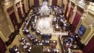 Vista del Parlament balear durante un debate sobre la ley de memoria democrática.