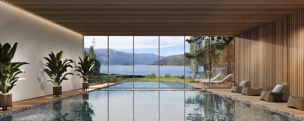 Piscina interior del hotel The Meliá Collection en la Patagonia Argentina
