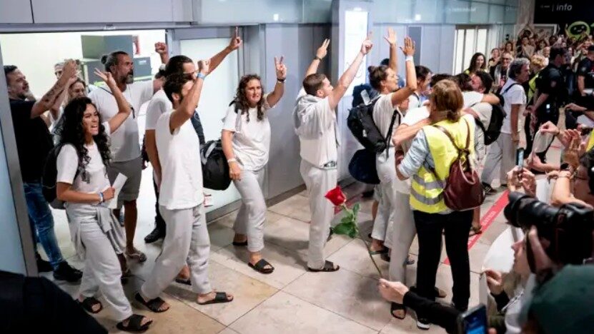 Llegada activistas a Madrid