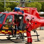 Helicóptero Milana de los Bomberos de Mallorca en operación de rescate.