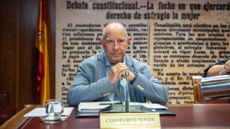 Juli Fuster durante su comparecencia en el Senado sobre el caso Koldo