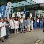 Médicos de Baleares protestando contra el Estatuto Marco en una huelga.