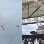 Exhibición de paracaidistas y aviones en Son Sant Joan