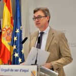 Antonio Costa dando declaraciones en una rueda de prensa del Govern