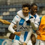 Jugadores del ATB celebrando un gol en el partido contra Lleida