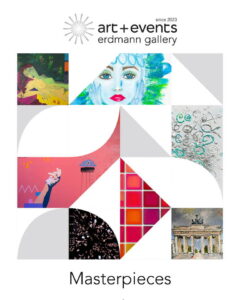 Cartel de exposición con obras de Yvonne Erdmann y otros artistas.