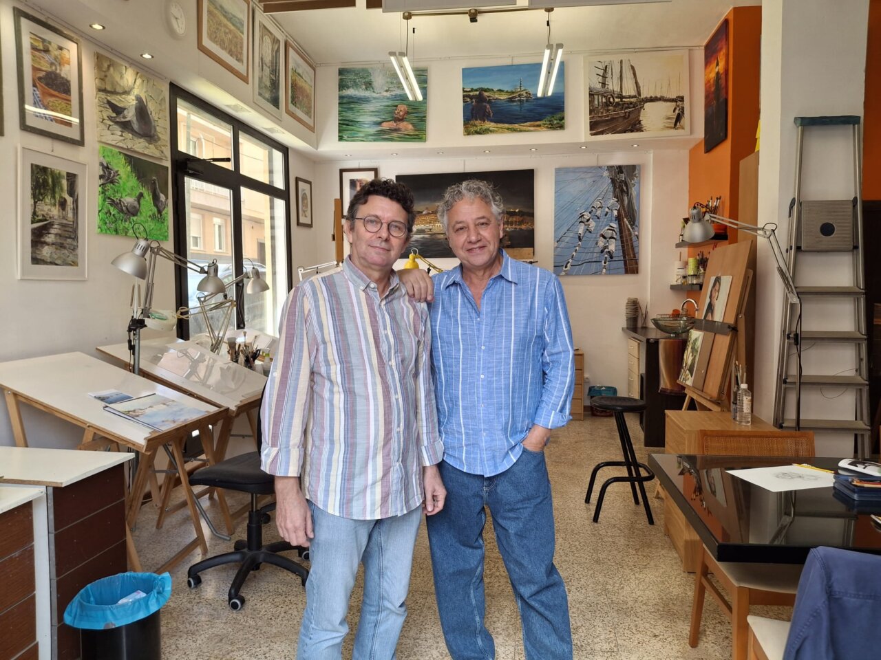 David Santos y Xisco Barcelo en un estudio de arte