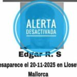 Cartel de alerta desactivada de un joven desaparecido en Lloseta.
