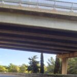 Vista del puente afectado por desprendimientos en Portals Nou