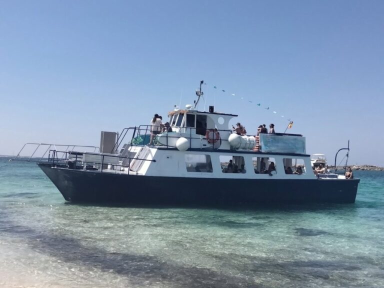 Barco de transporte turístico en aguas de ses Salines
