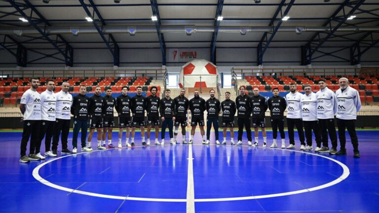 Equipo de Illes Balears Palma Futsal en el Pálfi István Rendezvénycsarnok