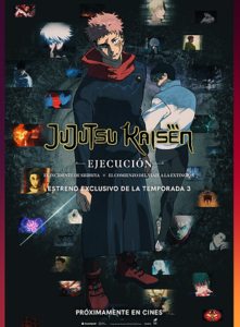 Póster de Jujutsu Kaisen: Ejecución con personajes principales