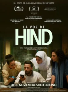 Cartel de la película La voz de Hind con actores principales