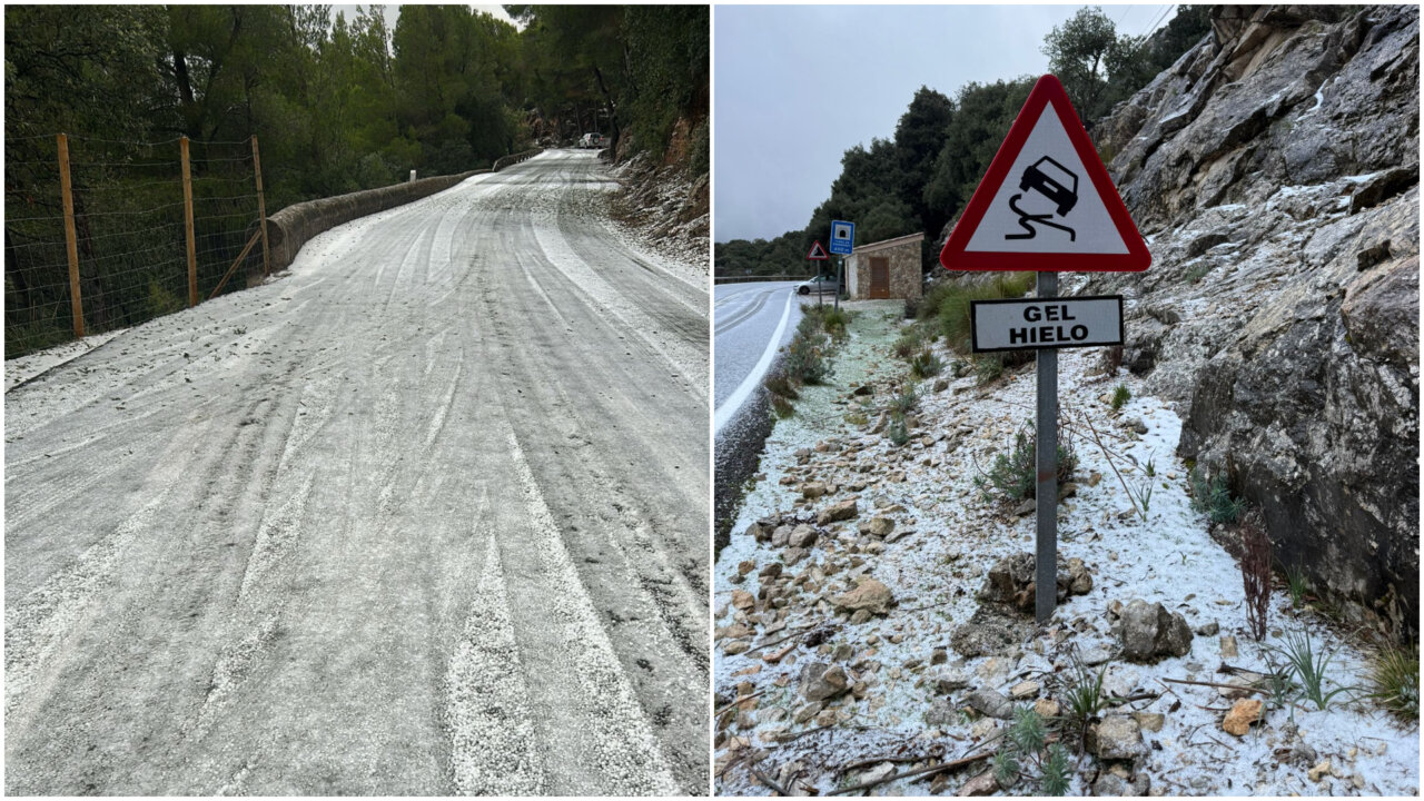 Mallorca amanece te&ntilde;ida de blanco: jornada marcada por el fr&iacute;o y el granizo