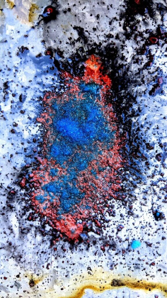 Obra de arte abstracta con colores brillantes de Toni Coll