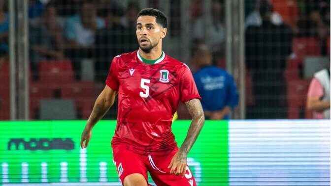 Omar Mascarell jugando con la selección de Guinea Ecuatorial